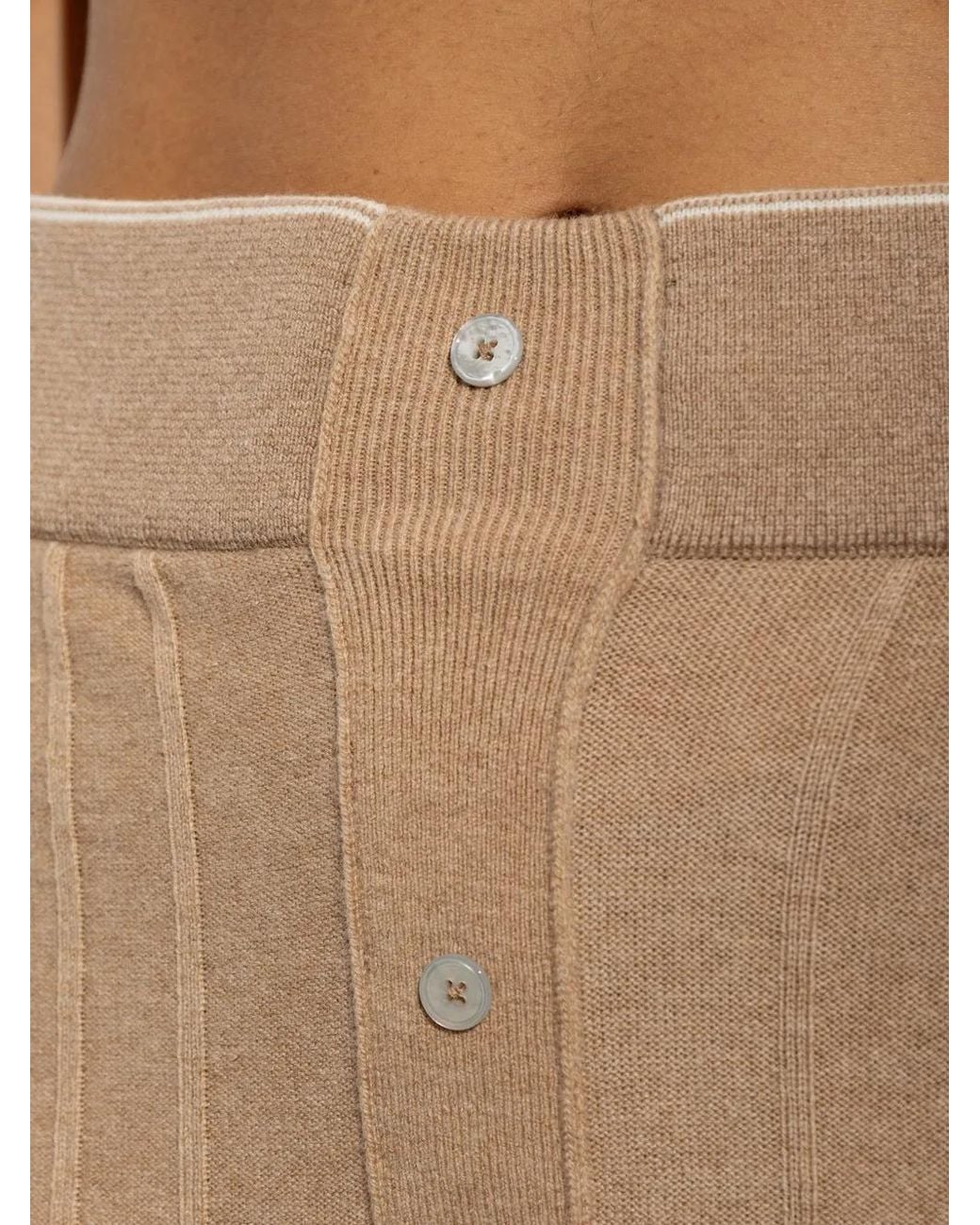 Paul & Shark Natural Ribbed-Knit Button-Down Skirt
