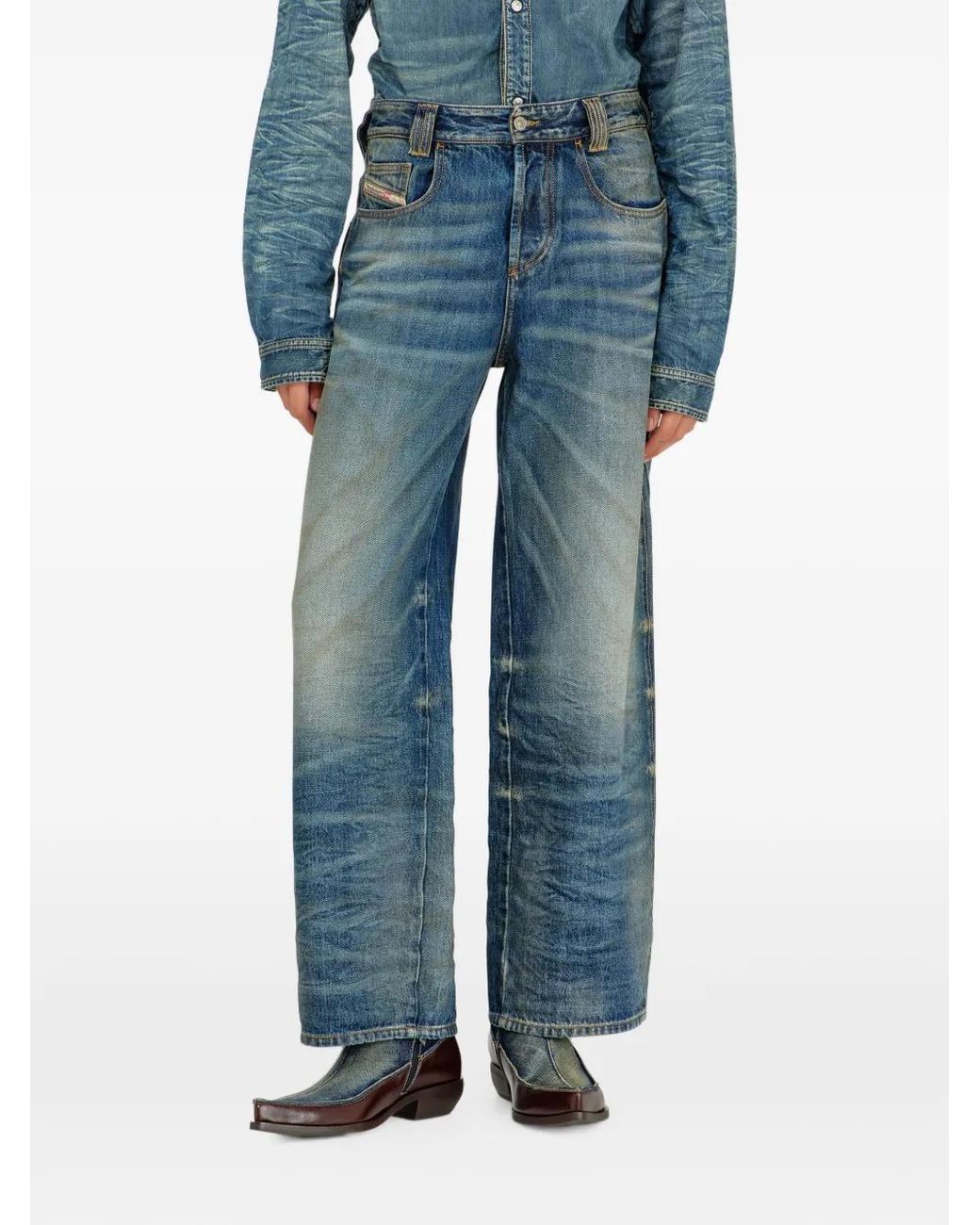 DIESEL Blue Relaxed High Waist 1982 D-Hakou Jeans for men
