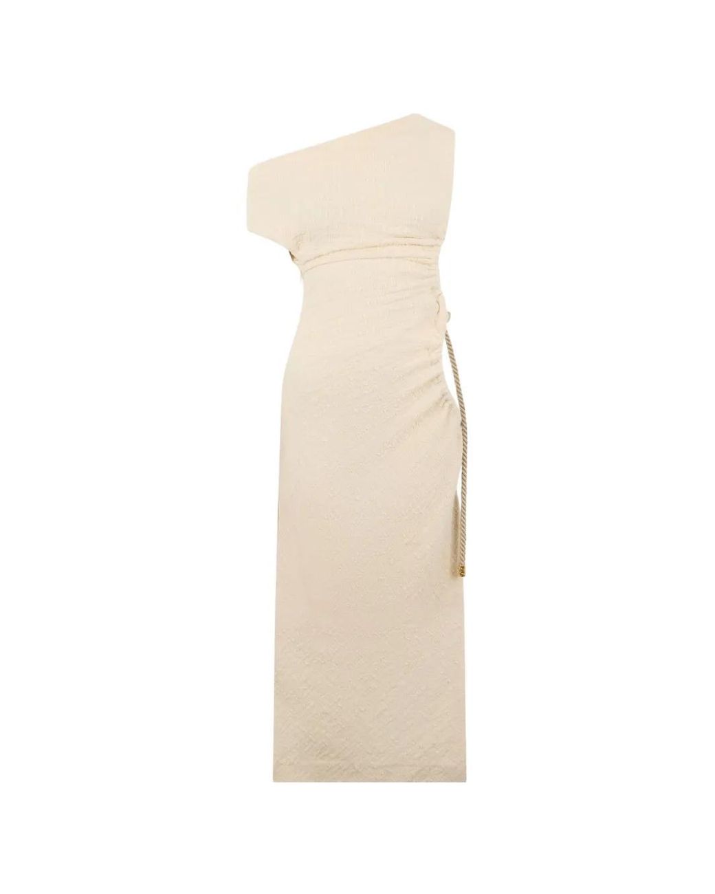 Roberto Cavalli White Robe Mi-Longue À Une Épaule