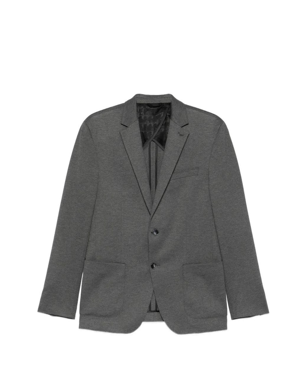 Karl Lagerfeld Gray Melange-Effect Single-Breasted Blazer for men