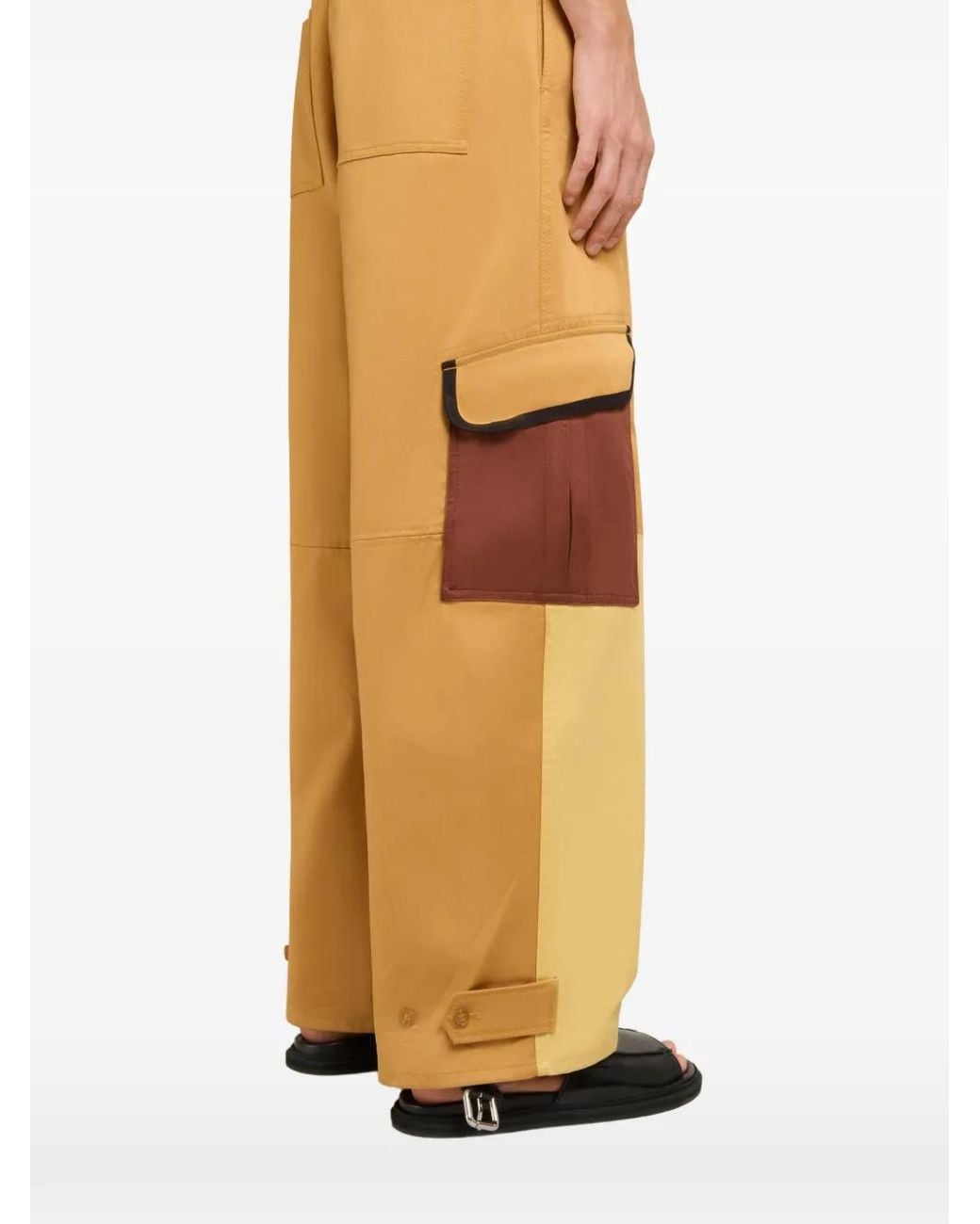 Marni Cargo Broek Met Colourblocking in het Yellow voor heren