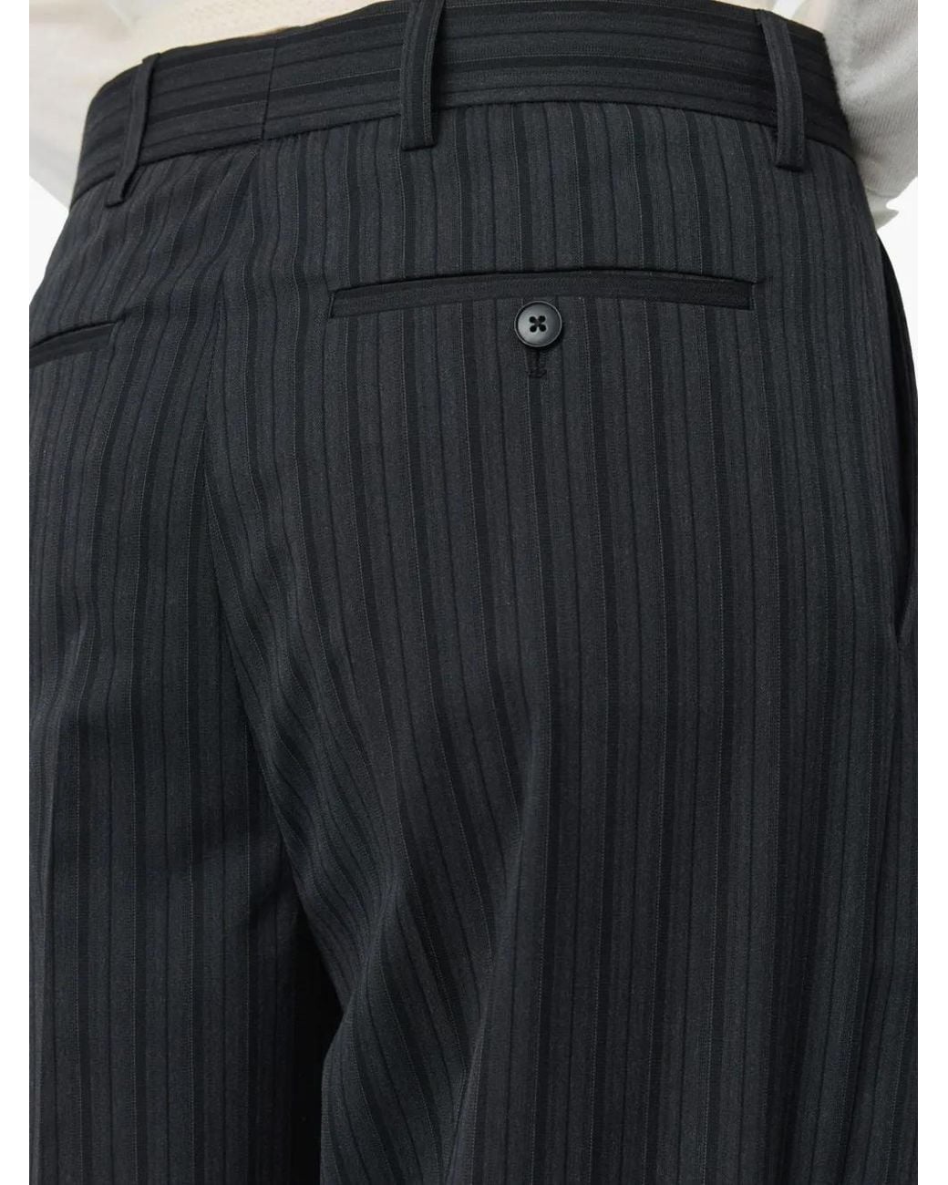 mfpen Black Primary Striped Trousers