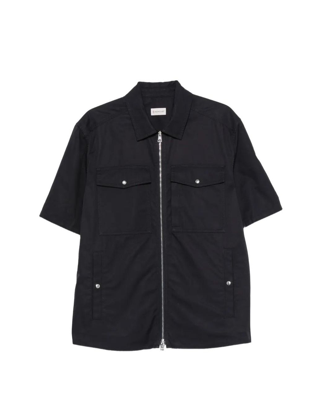 Moncler Blue Zip-Up Short-Sleeve Overshirt for men
