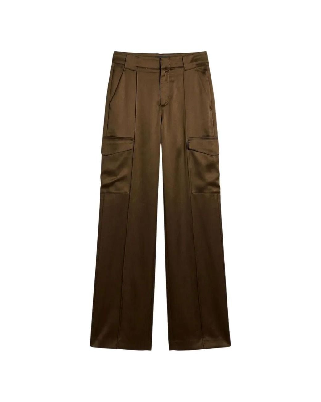 Vince Natural Satin-Finish Trousers
