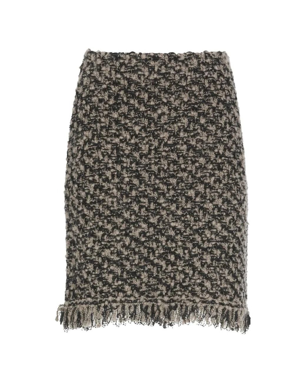 Fabiana Filippi Gray Fringed Mini Skirt