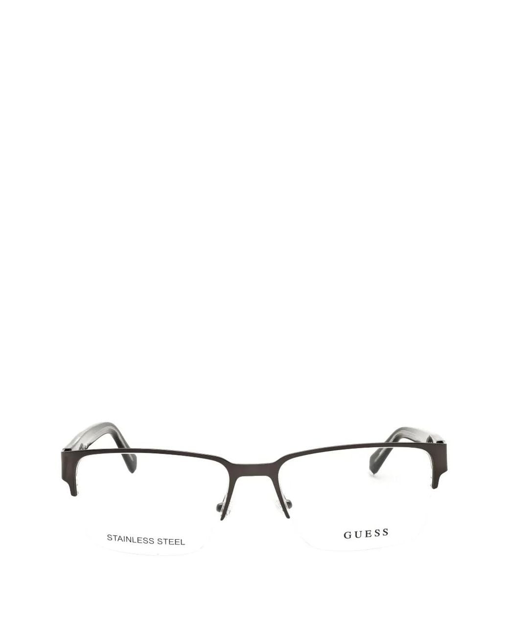 Guess White Rectangle-Frame Glasses for men