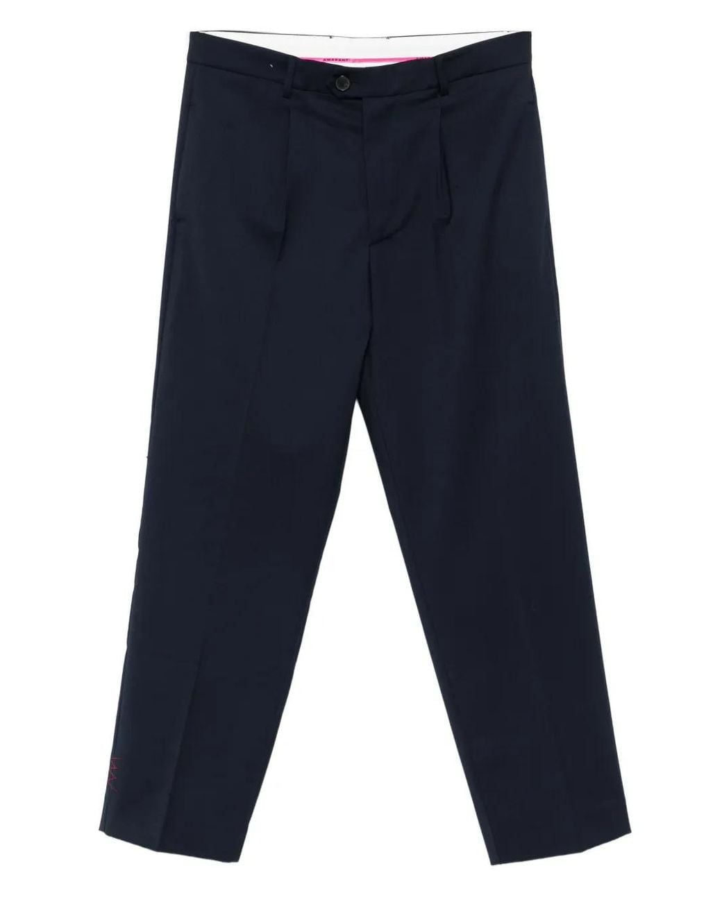 Amaranto Blue Pleated Trousers for men