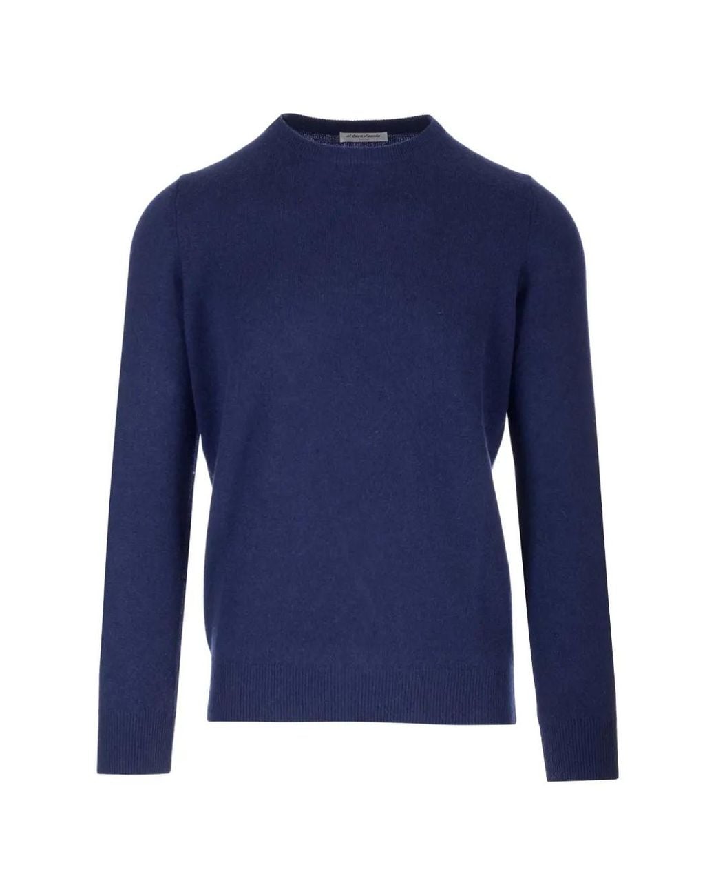 Al Duca D'aosta Blue Ribbed-Trim Cashmere Sweater for men