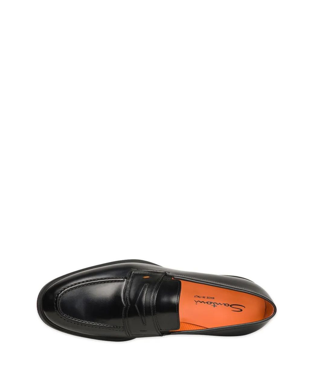 Santoni Black Easy Leather Loafers for men