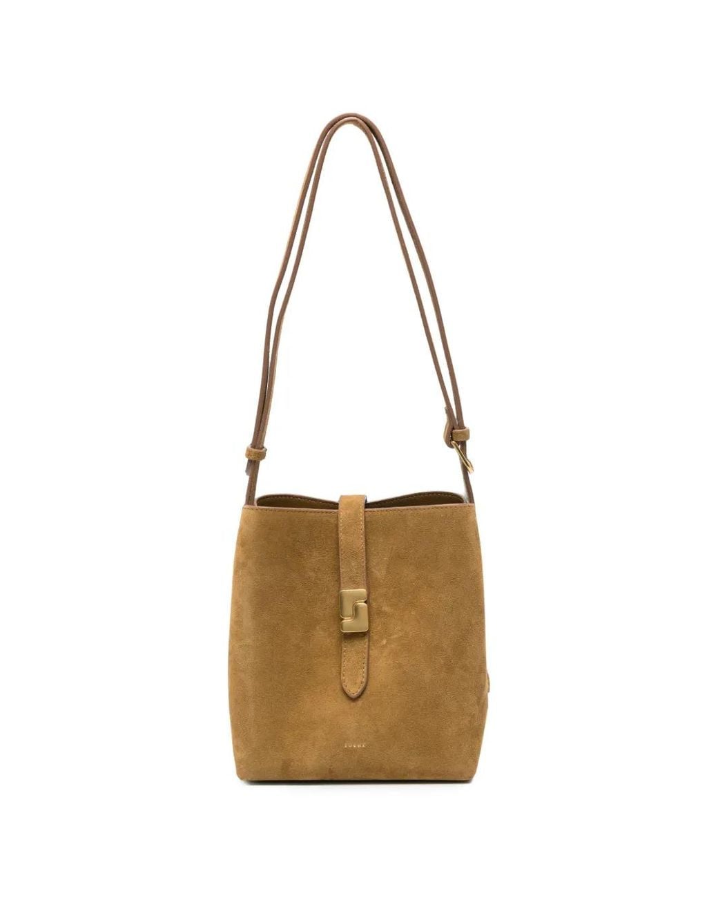 Soeur White Small Bello Suede Shoulder Bag