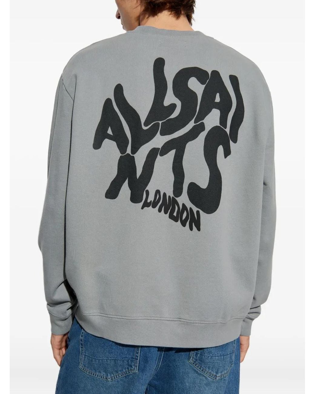 AllSaints Gray Orlando Crew-Neck Sweatshirt for men