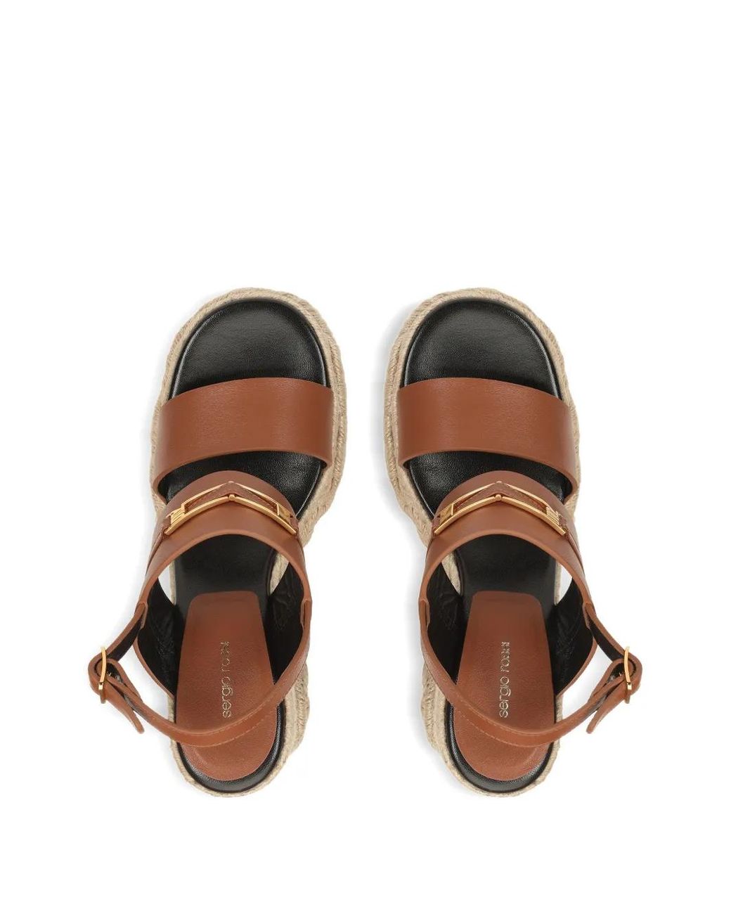 Sergio Rossi Natural Bitt-Tone Hardware Sandals