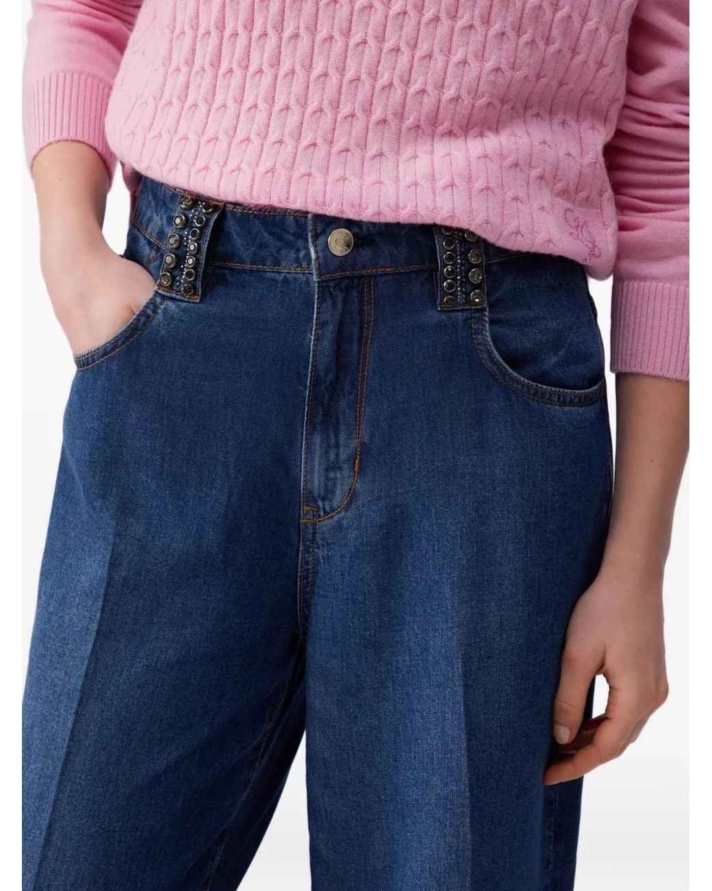 Liu Jo Blue High-Rise Flared Jeans
