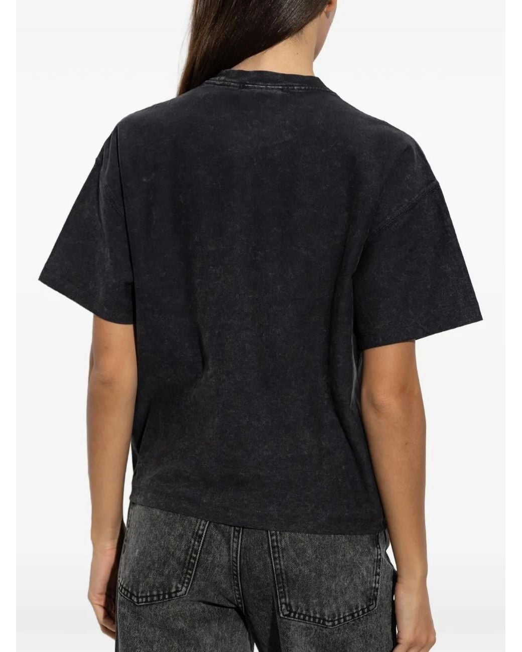 Carhartt Black S/S Lambert Logo-Embroidered Acid-Wash T-Shirt