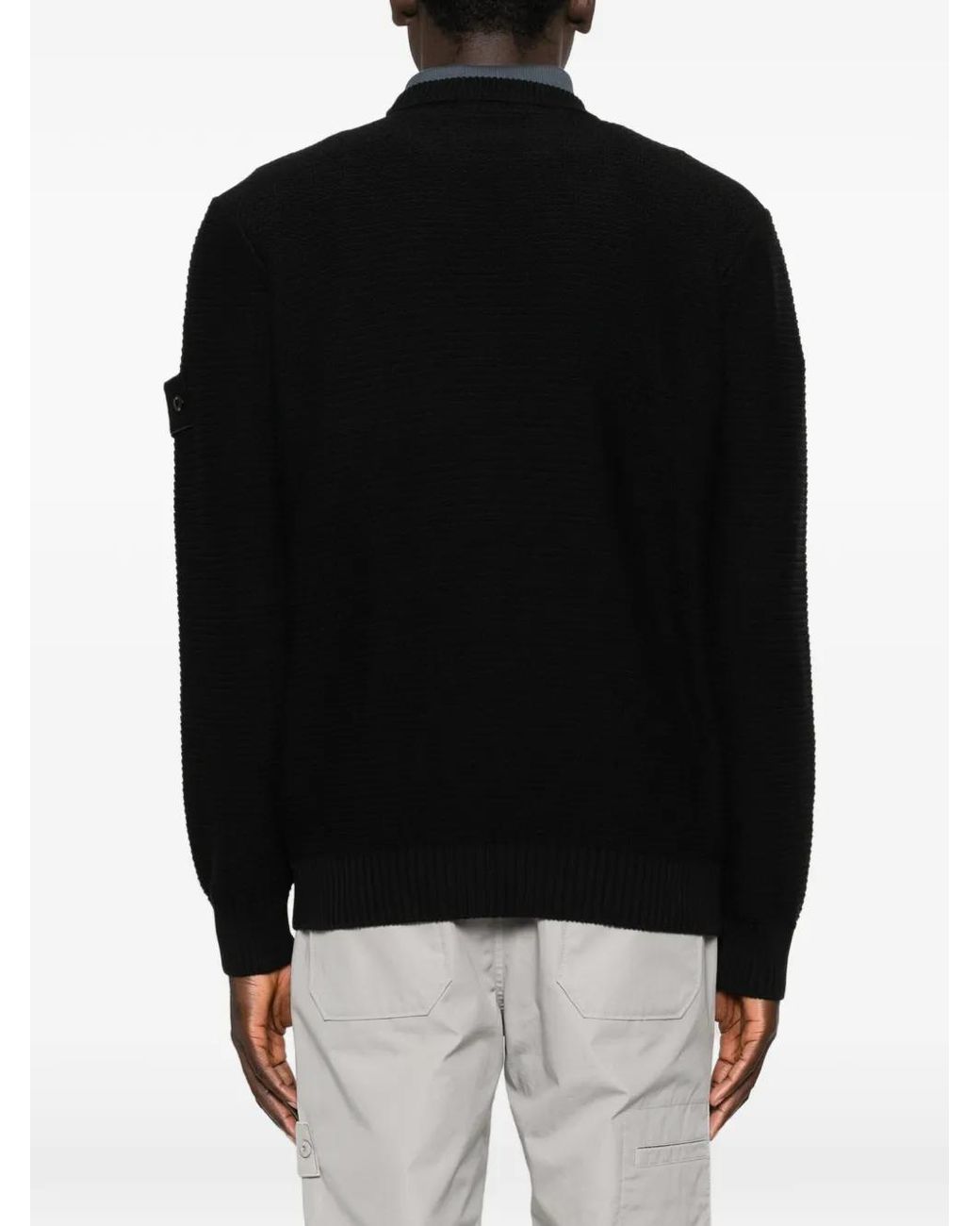 Pull Ghost À Patch Logo Stone Island pour homme en coloris Black