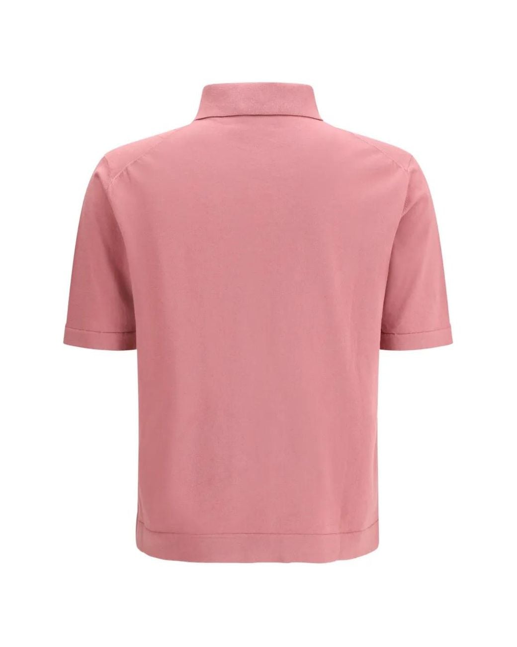 Polo con detalle de botones Piacenza Cashmere de hombre de color Pink
