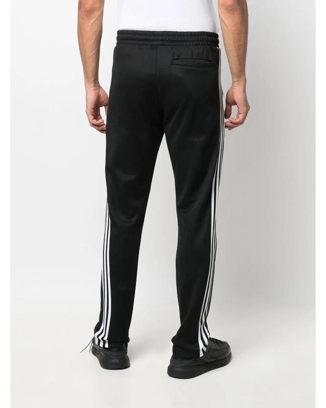 Adidas Black Beckenbauer Side-Stripe Track Pants for men