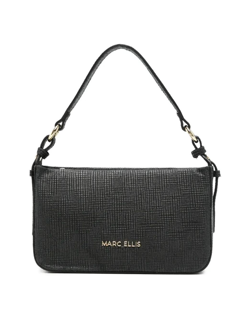 Marc Ellis Black Cleo Textured-Finish Shoulder Bag