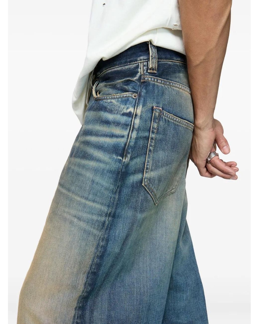 Acne Blue Faded-Effect Cotton Jeans