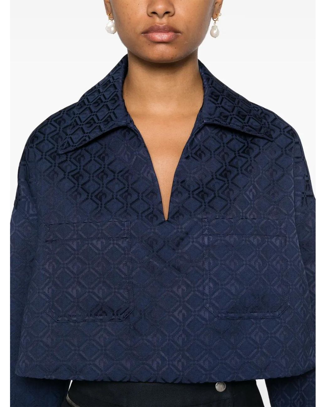 MARINE SERRE Blue Moon Diamond Jacquard Vareuse