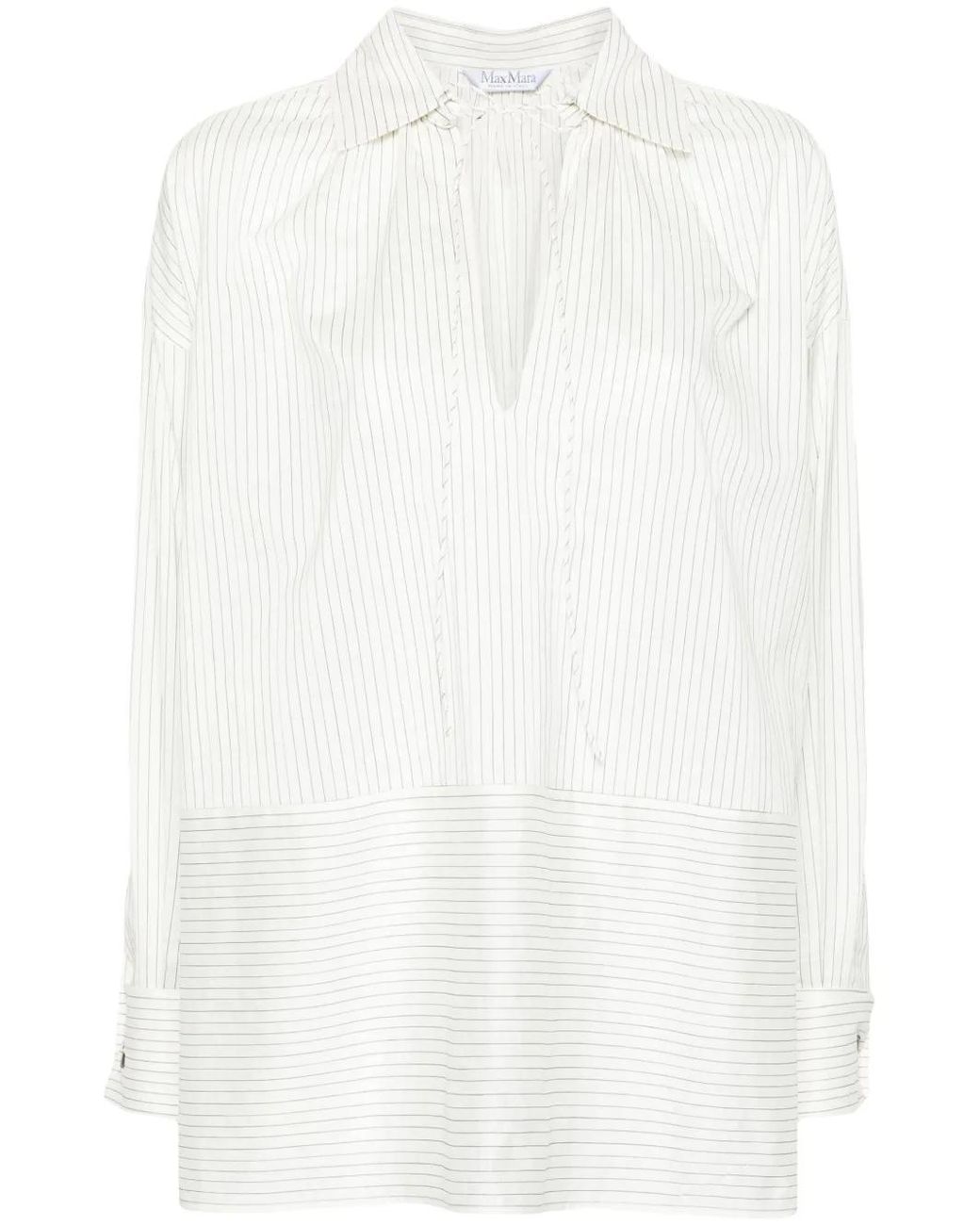 Max Mara White Cotton And Silk Blend Tunic