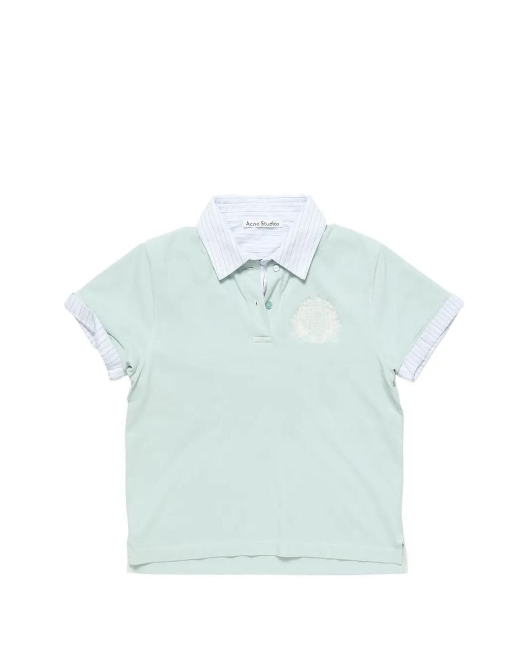 Acne Blue Polo À Logo Brodé
