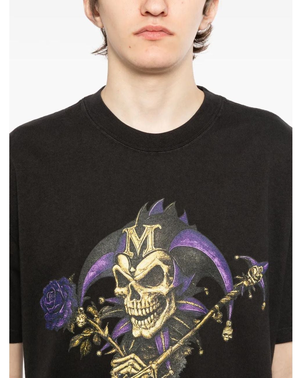Melt Black Graphic-Print T-Shirt for men
