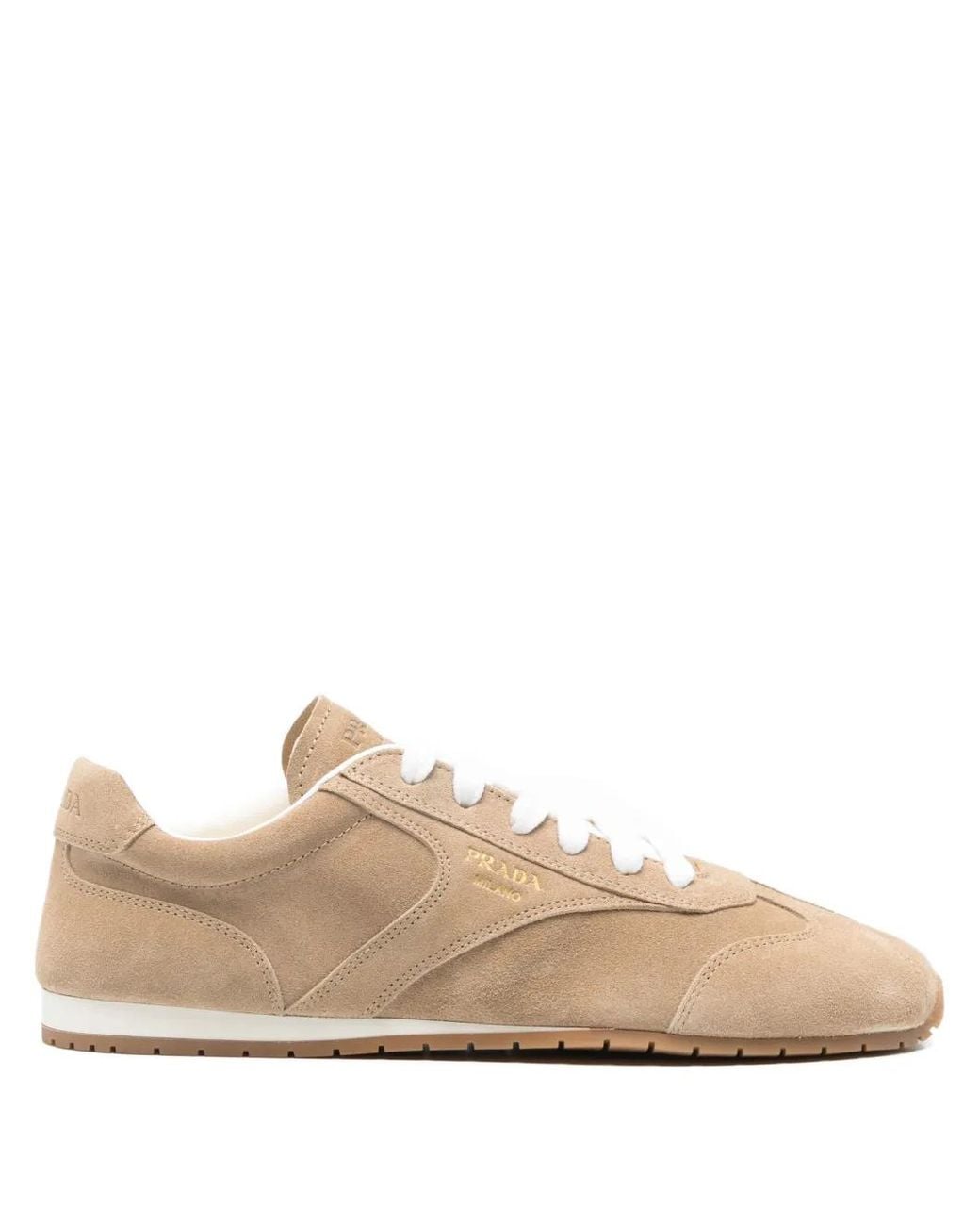 Prada Pink Suede Lace-Up Sneakers