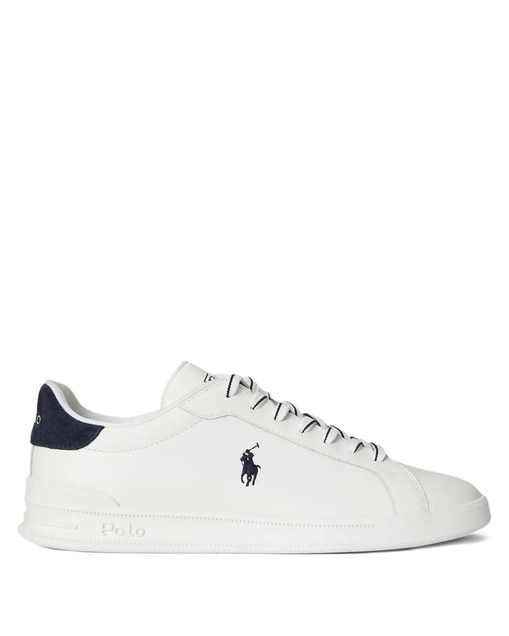 Polo Ralph Lauren White Lace-Up Leather Sneakers for men