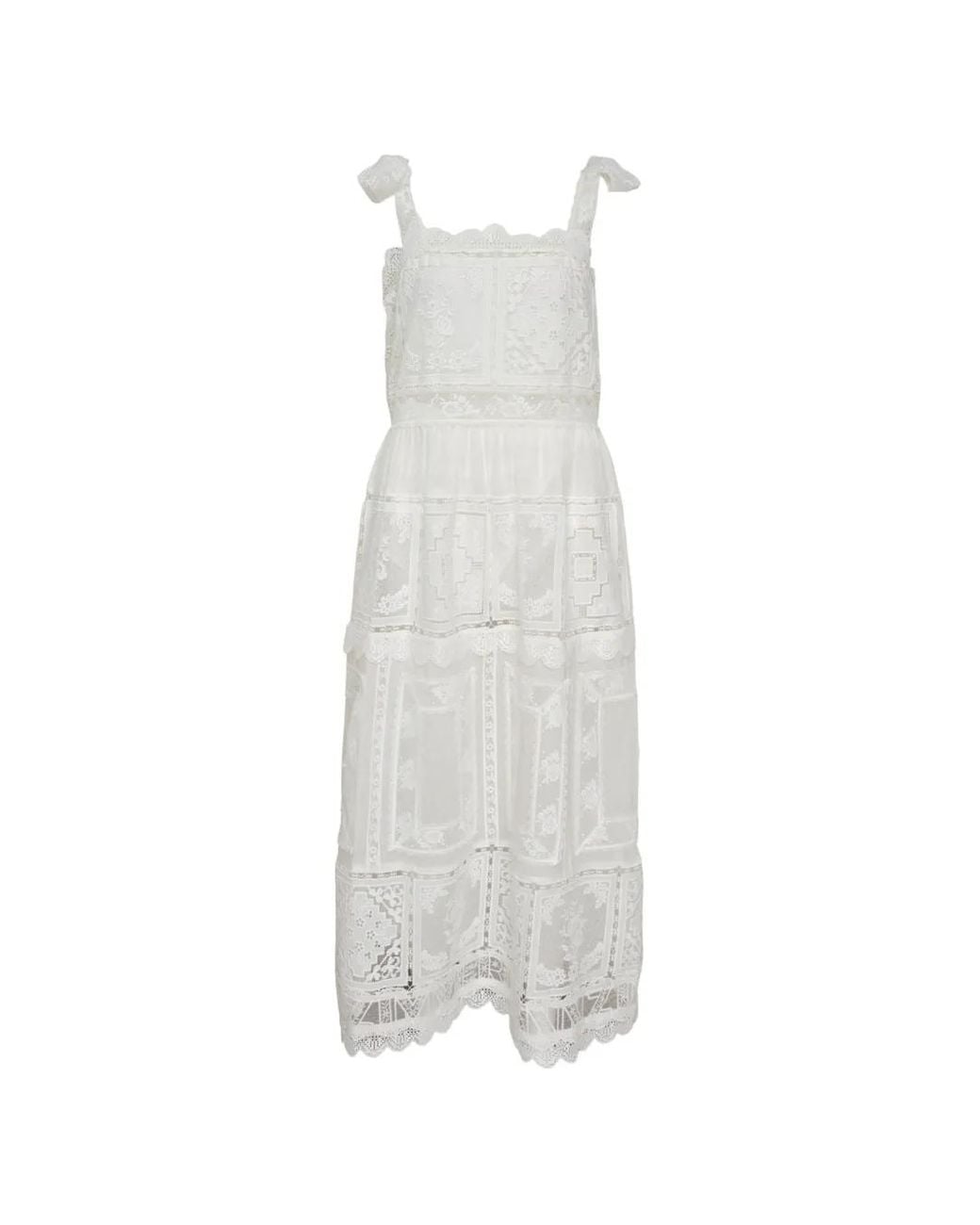 Zimmermann White Aster Lace Trim Slip Dress