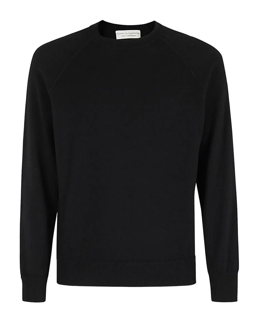 FILIPPO DE LAURENTIIS Black Raglan-Sleeve Sweater for men