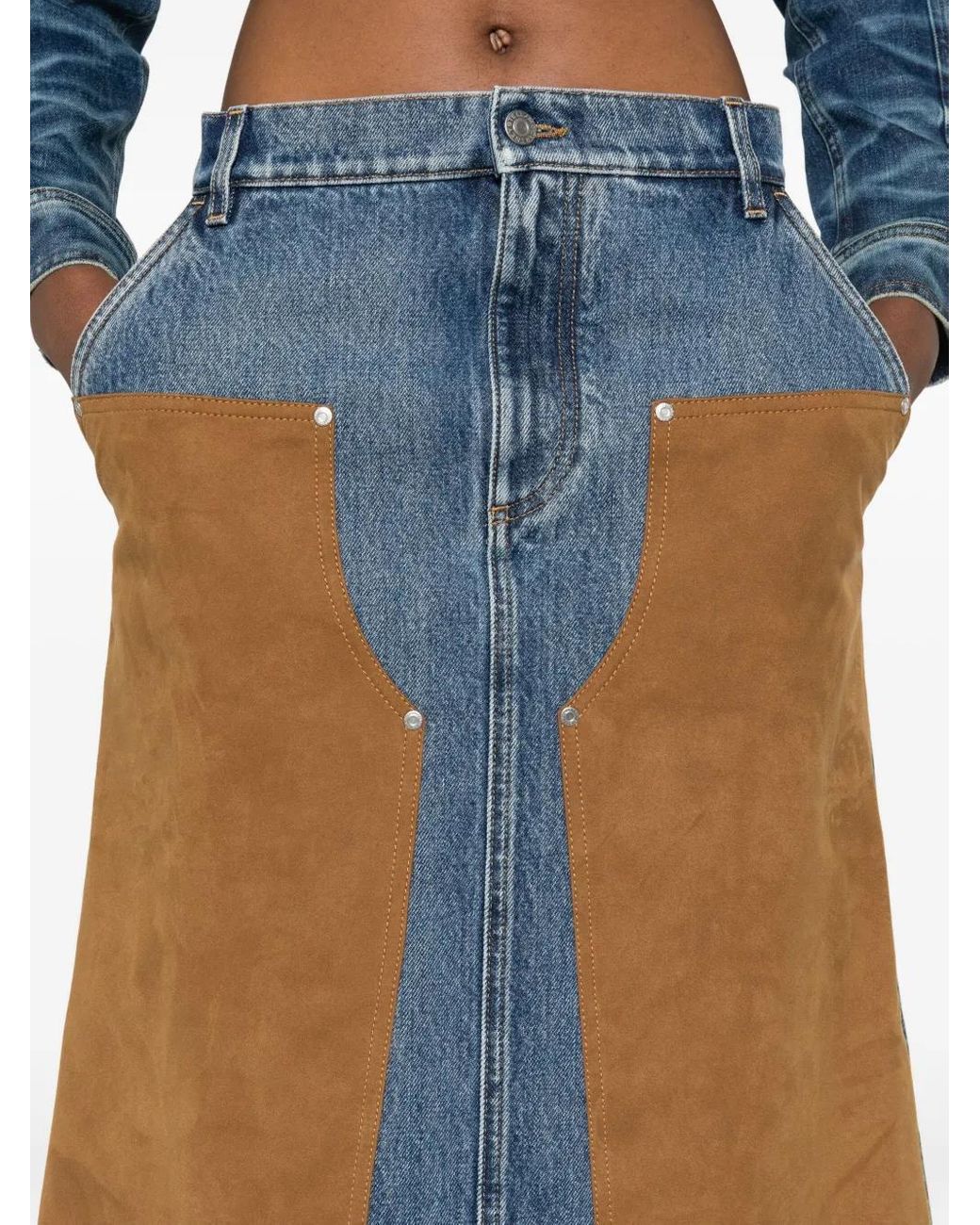 Stella McCartney Blue Panelled Midi Skirt