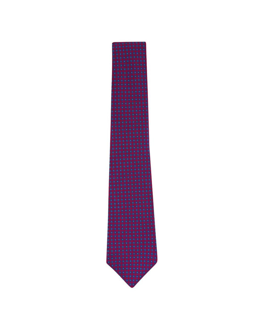 Kiton Purple Geometric-Pattern Silk Tie for men