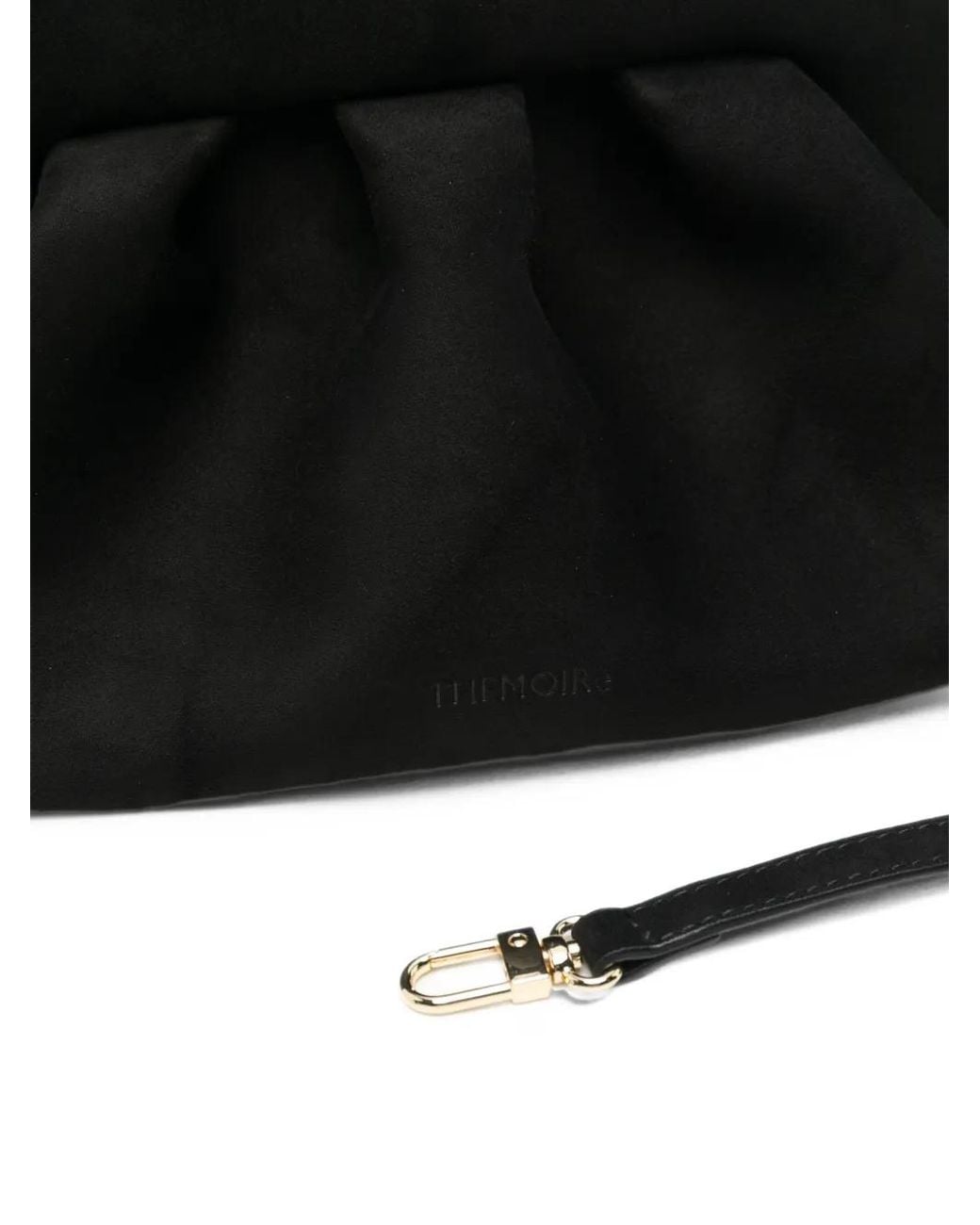 THEMOIRÈ Black Medium Bios Ruched Clutch Bag