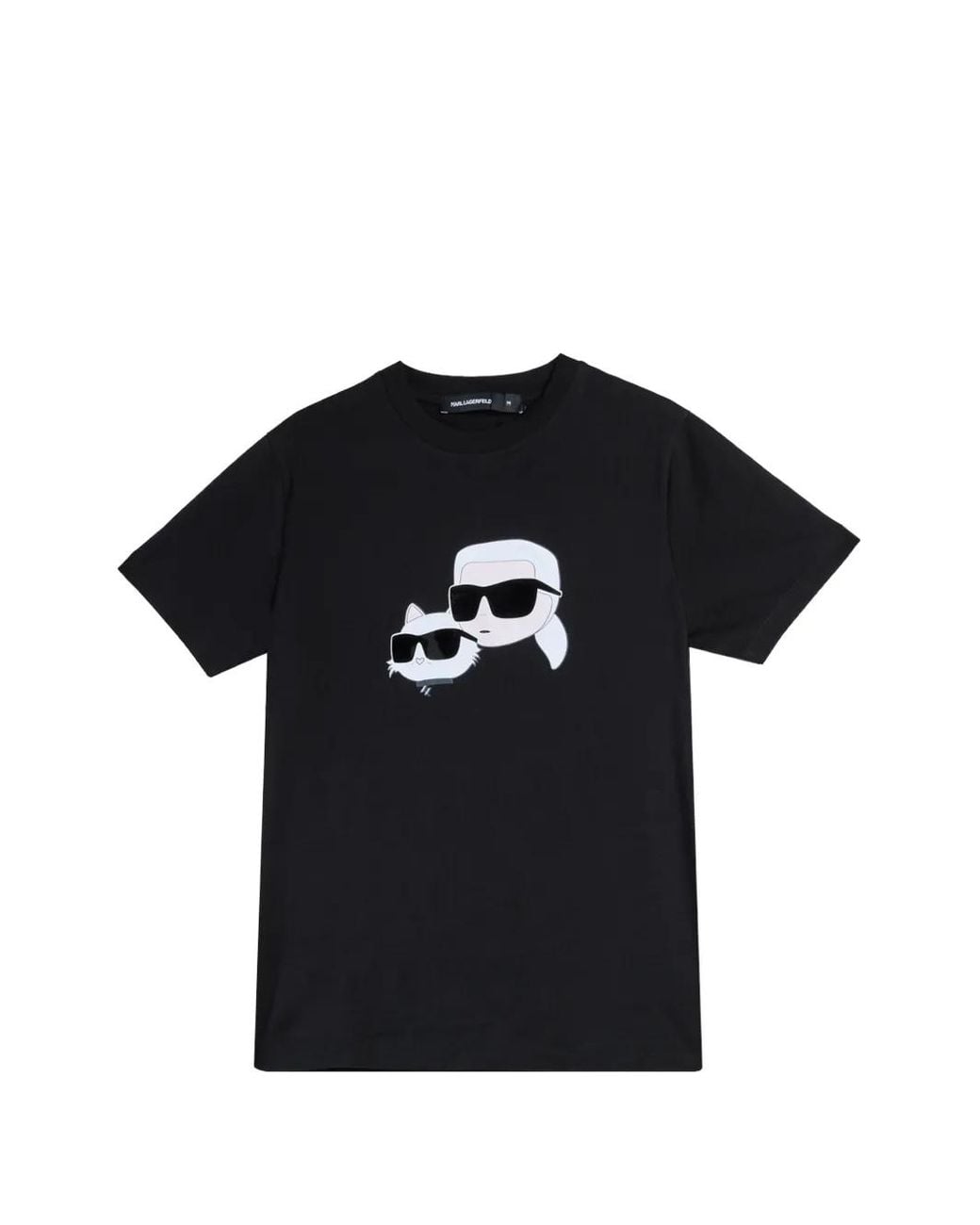 Karl Lagerfeld Black Karl & Choupette-Graphic T-Shirt for men