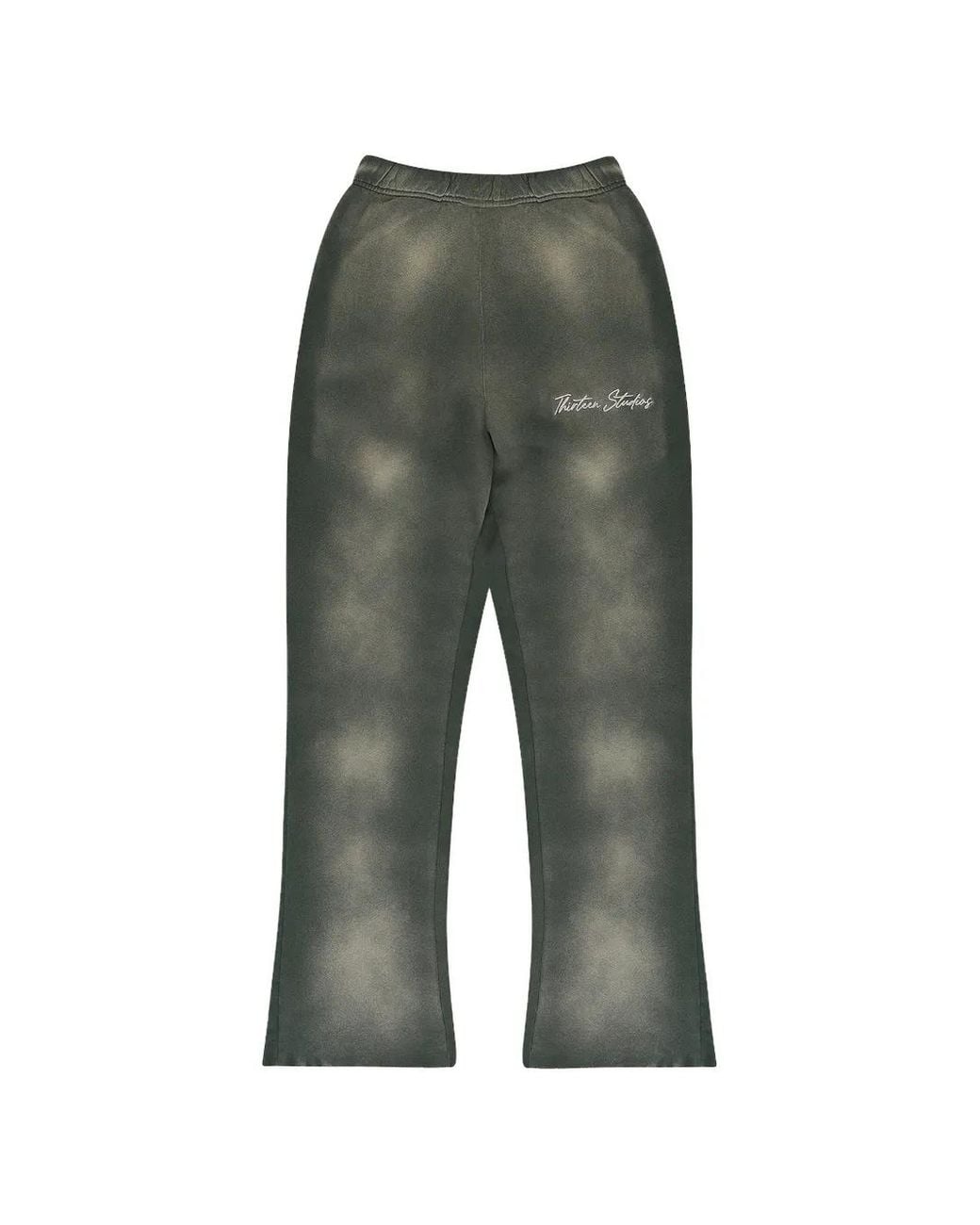 THIRTEENTH STUDIO Green Logo-Detail Faded Track Pants for men