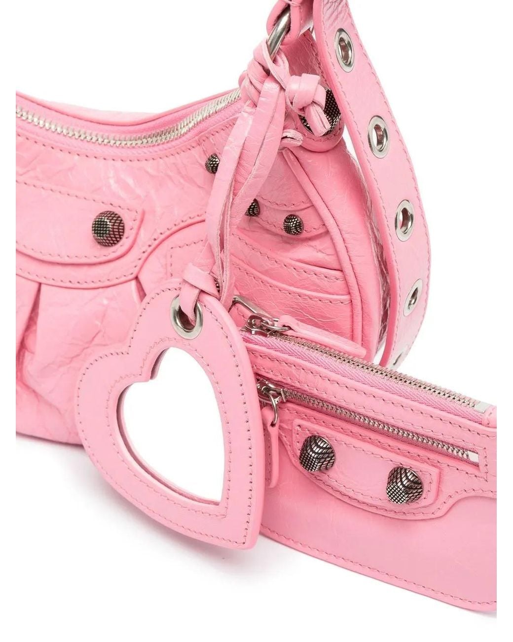 Balenciaga Pink Le Cagole Xs Leather Shoulder Bag
