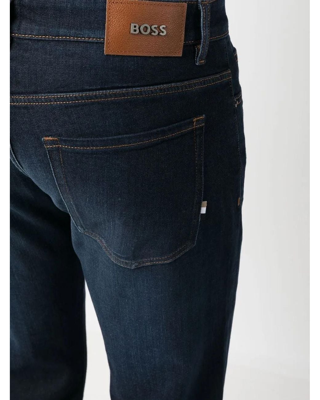 Boss Blue Boss Washed Straight-leg Jeans for men