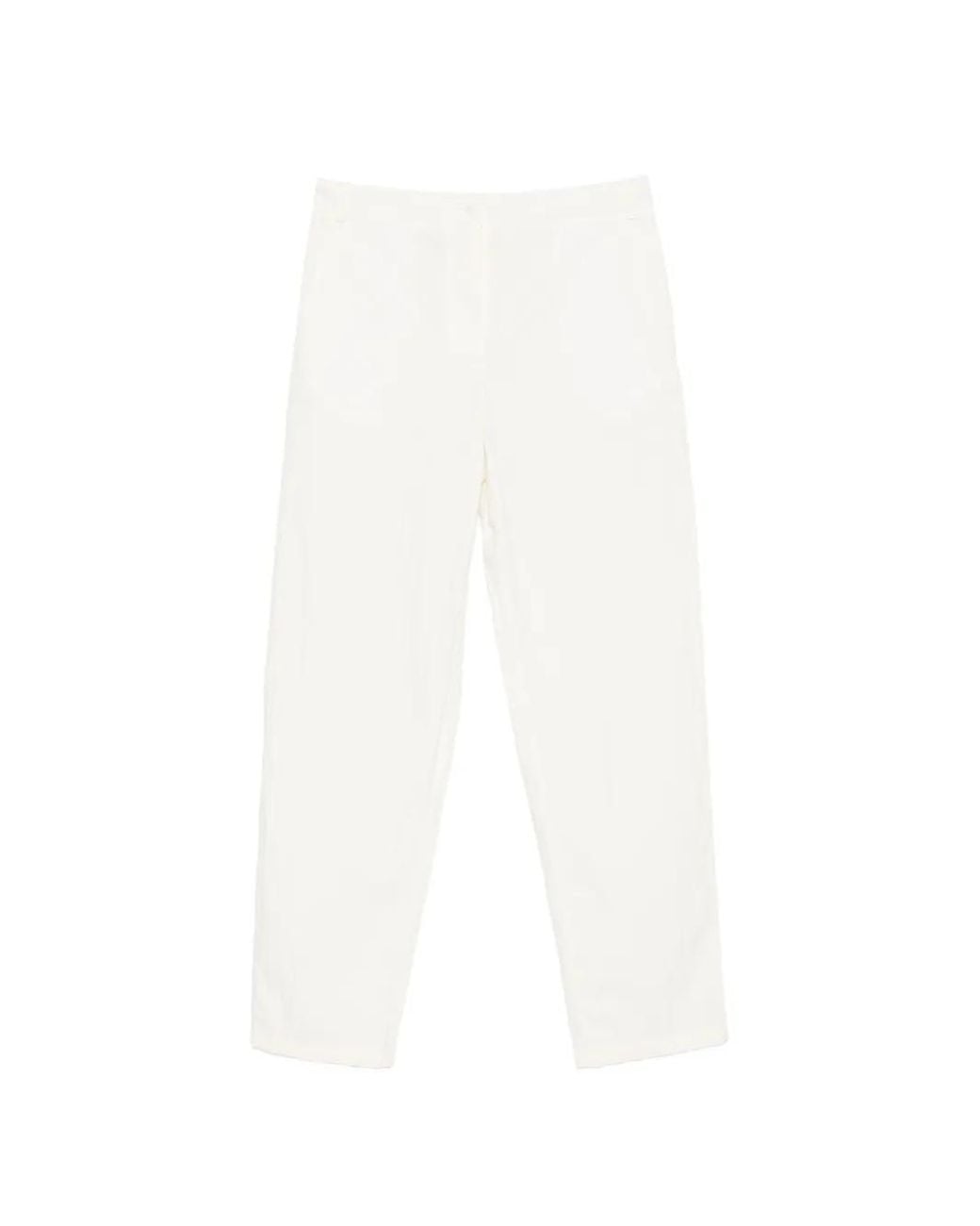 The Row White Fael Straight-leg Trousers