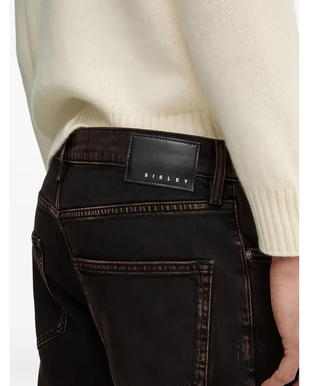 Sisley Black Five-Pocket Tapered Jeans for men