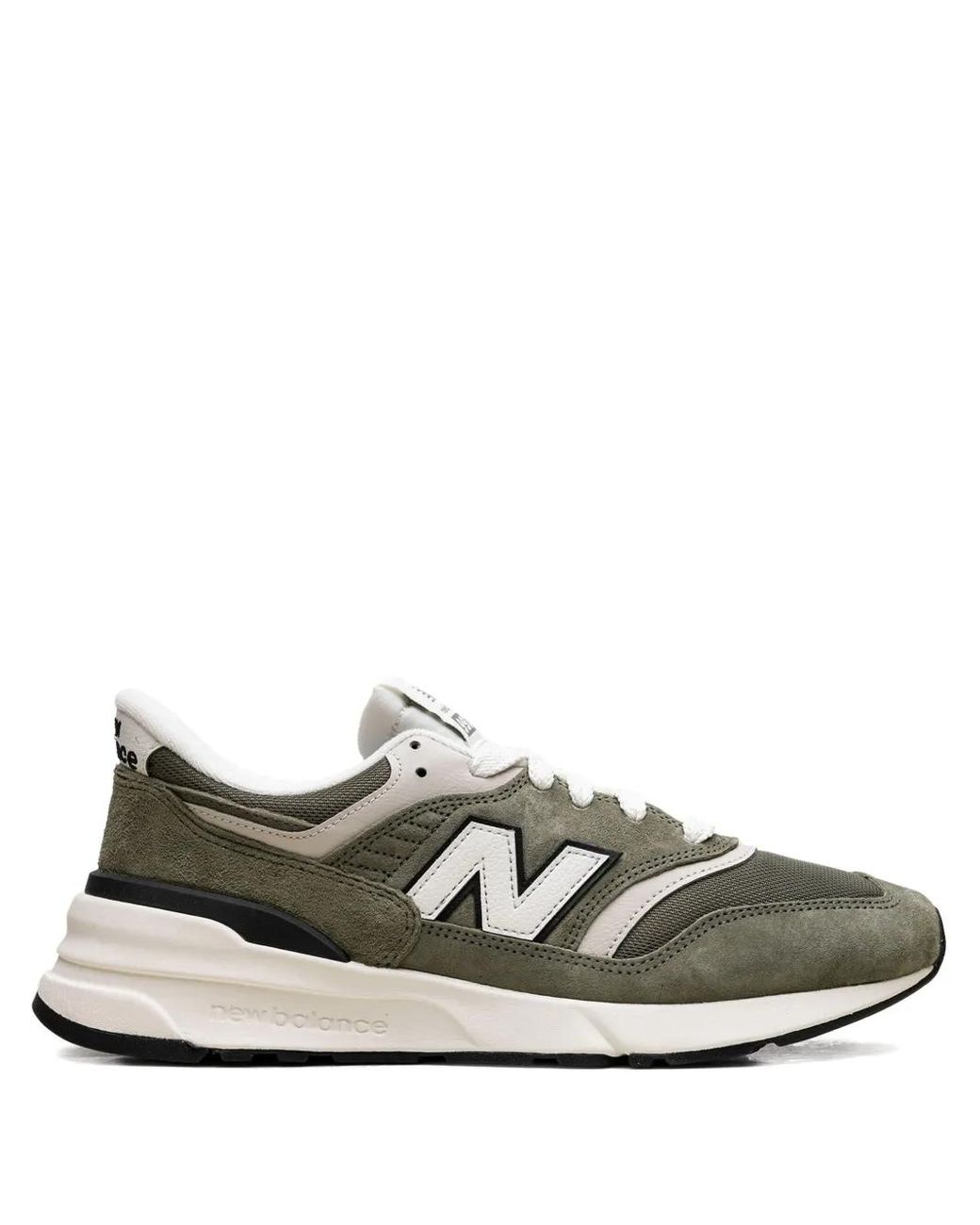 New Balance Green 997R Logo-Patch Sneakers