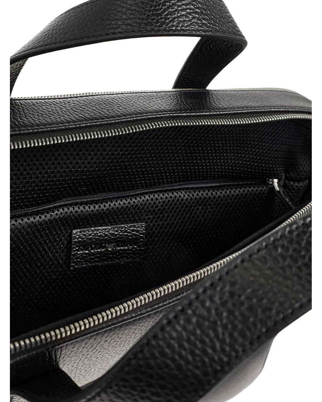 Emporio Armani Black Porte-Documents À Design Embossé for men