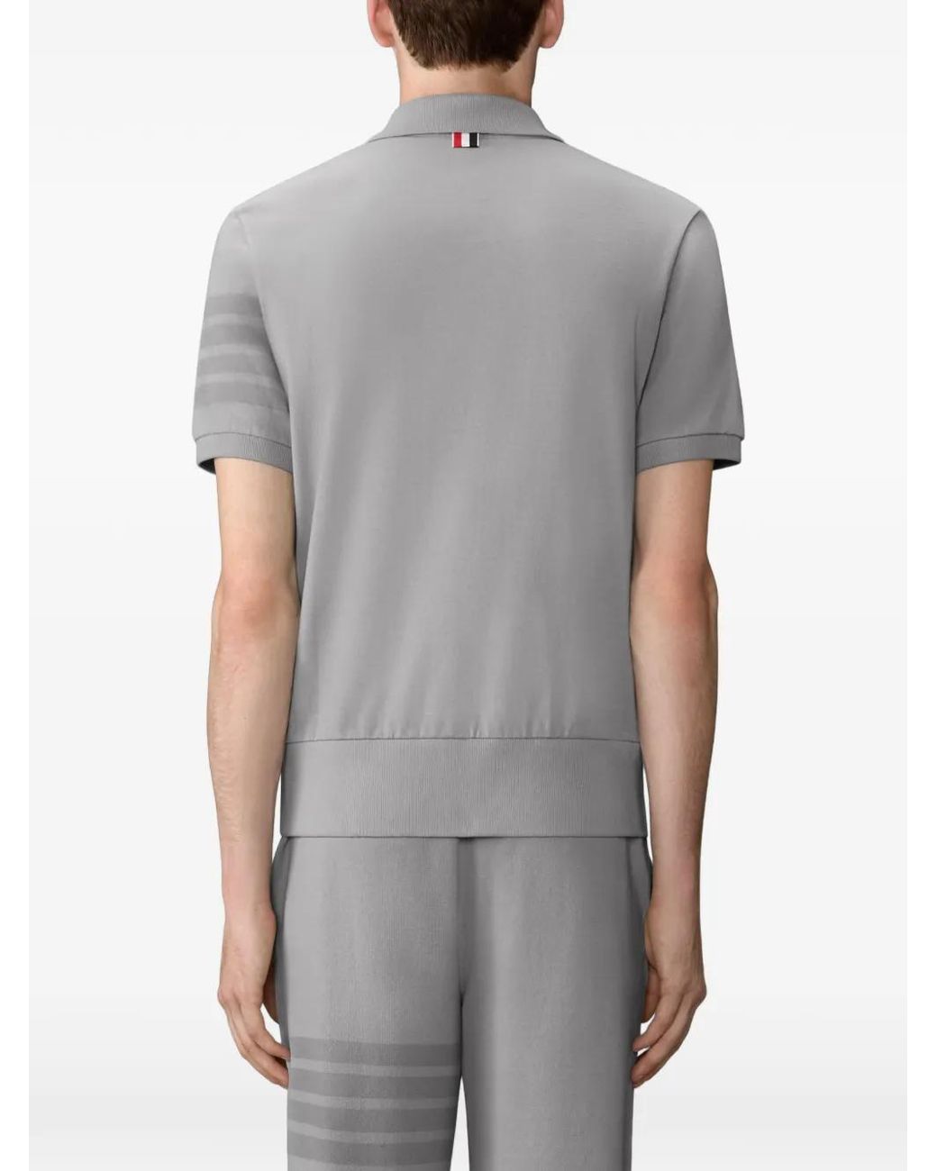Thom Browne Gray Garment Overdyed Jersey 4-Bar Polo for men