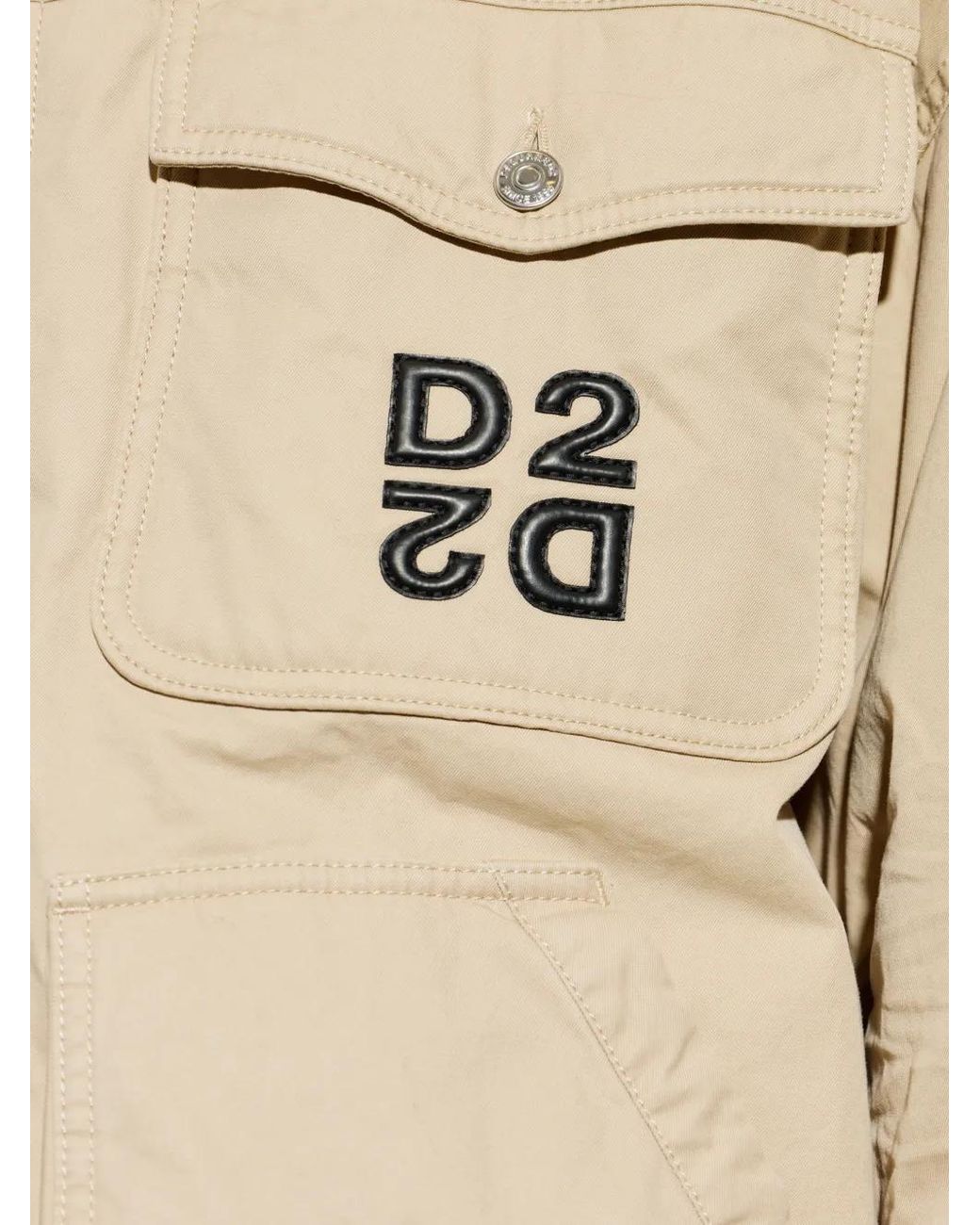 DSquared² Natural Logo-Patch Hooded Jacket for men