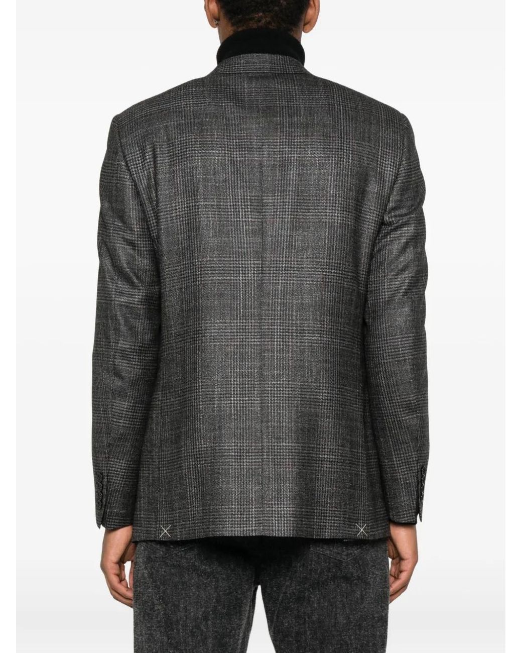 Canali Gray Checked Blazer for men