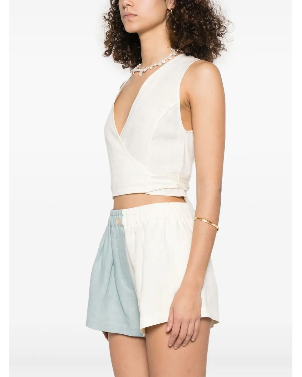 Forte_forte White Wrap-Design Top