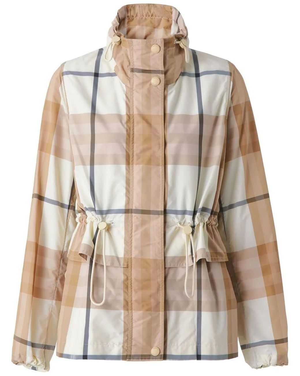 Burberry Multicolor Check-Print Drawstring Jacket