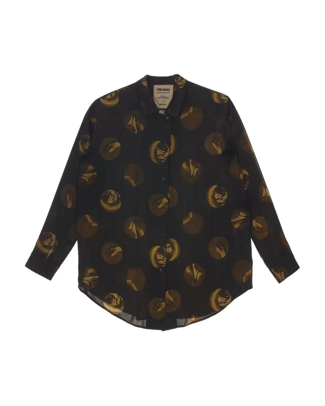 Camisa Con Estampado Circular Uma Wang de color Black