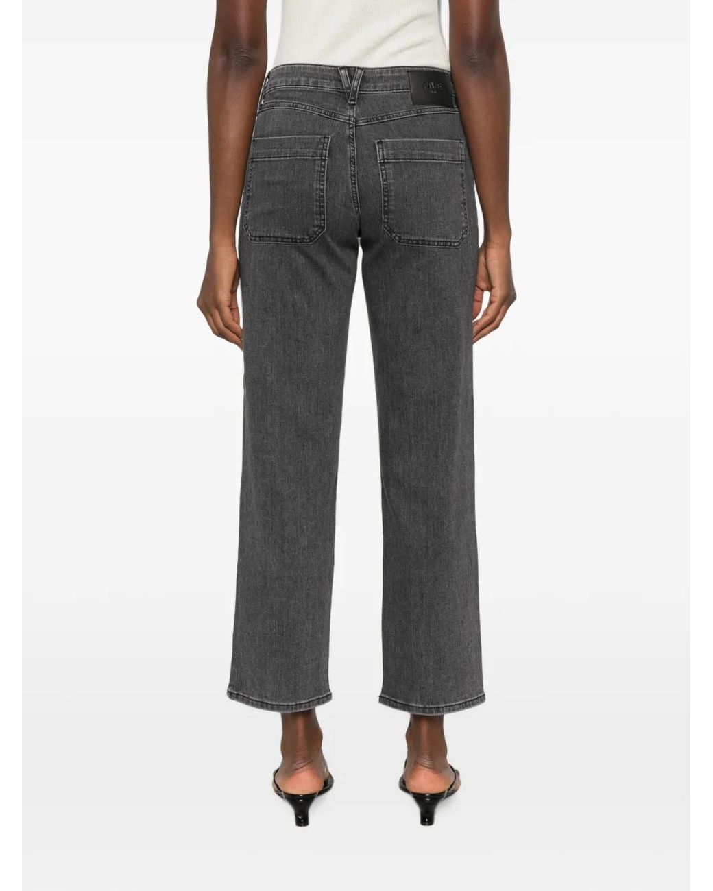 Five Jeans Gray Patch-Pocket Straight-Leg Jeans