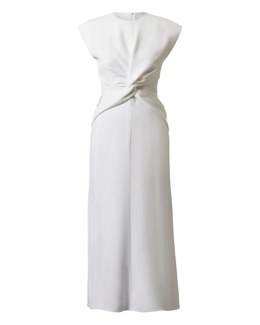 TOVE White Silk Midi Dress